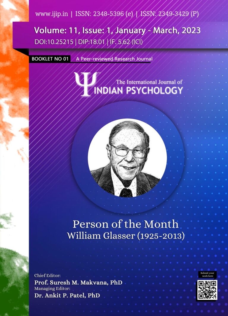 INTERNATIONAL JOURNAL OF INDIAN PSYCHOLOGY, VOLUME 11, ISSUE 1
